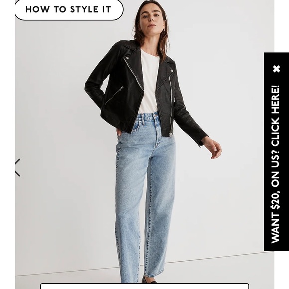Madewell Washed Leather Motorcyle Jacket - Picture 1 of 6
